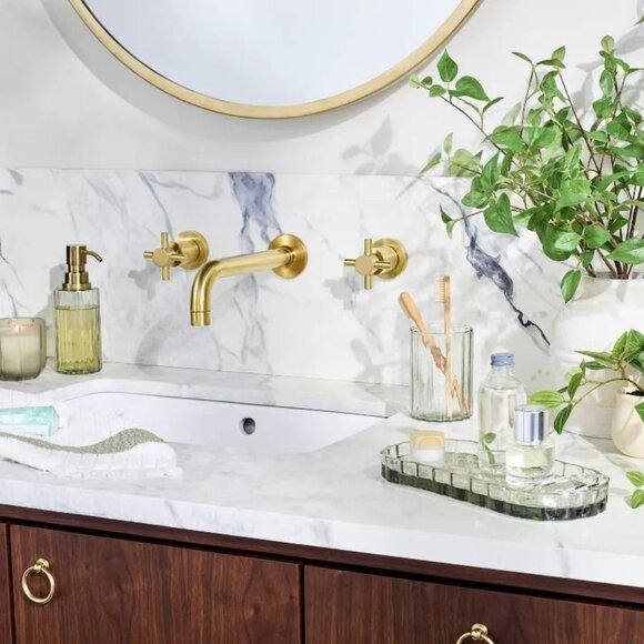 Fluted Glass Bathroom Tray - Light Green - Hearth & Hand Magnolia  - Target - Picture 2 of 9